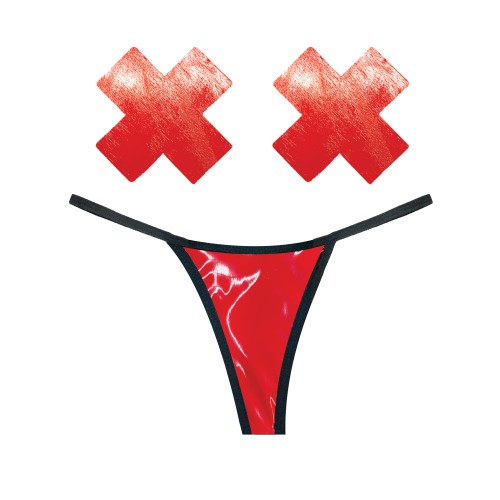G-String Rojo Neva Nude Naughty Knix para Mujeres Atrevidas