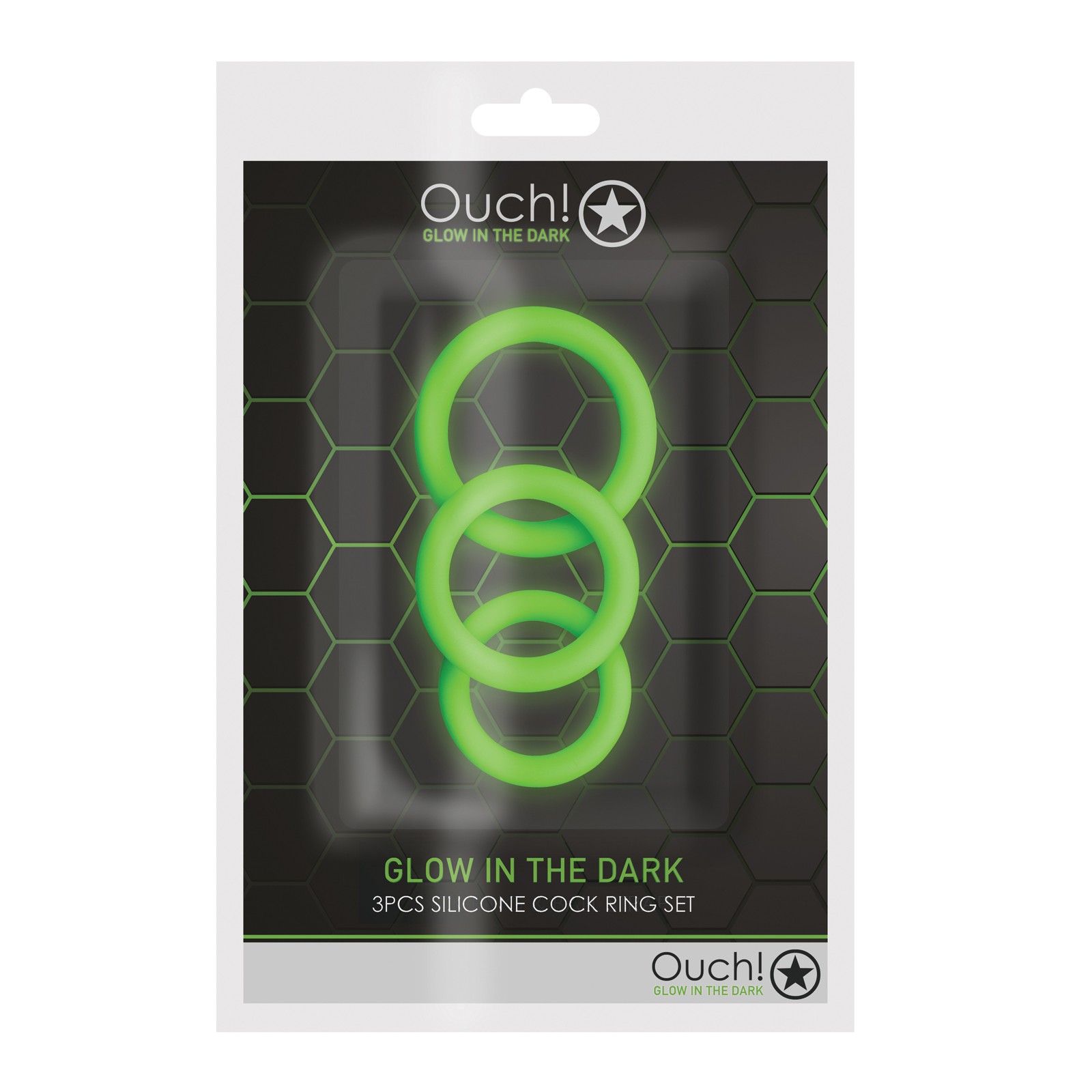 Glow in the Dark 3 Piece Cock Ring Set Glow in the Dark 3 Piece Cock Ring Set
