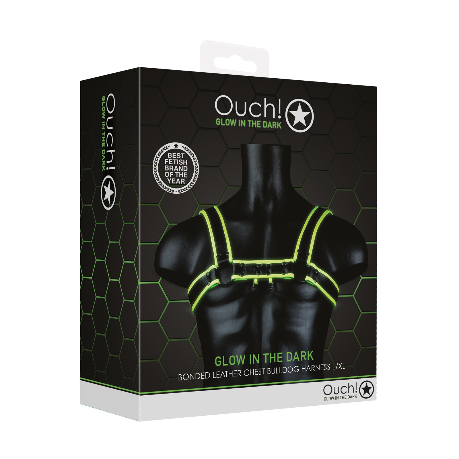 Ouch Glow in the Dark Bulldog Harness for Bondage Fun Ouch Glow in the Dark Bulldog Harness for Bondage Fun