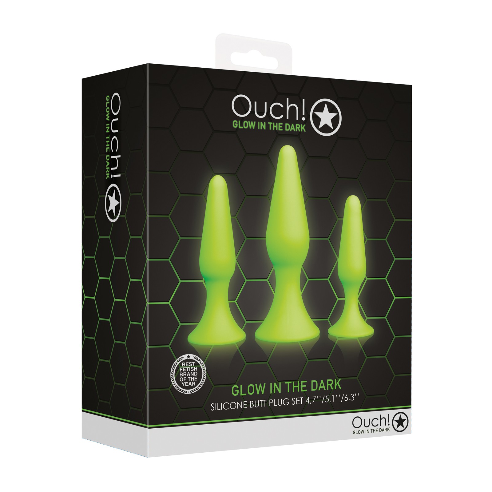 Set de Butt Plugs que Brillan en la Oscuridad Ouch Set de Butt Plugs que Brillan en la Oscuridad Ouch