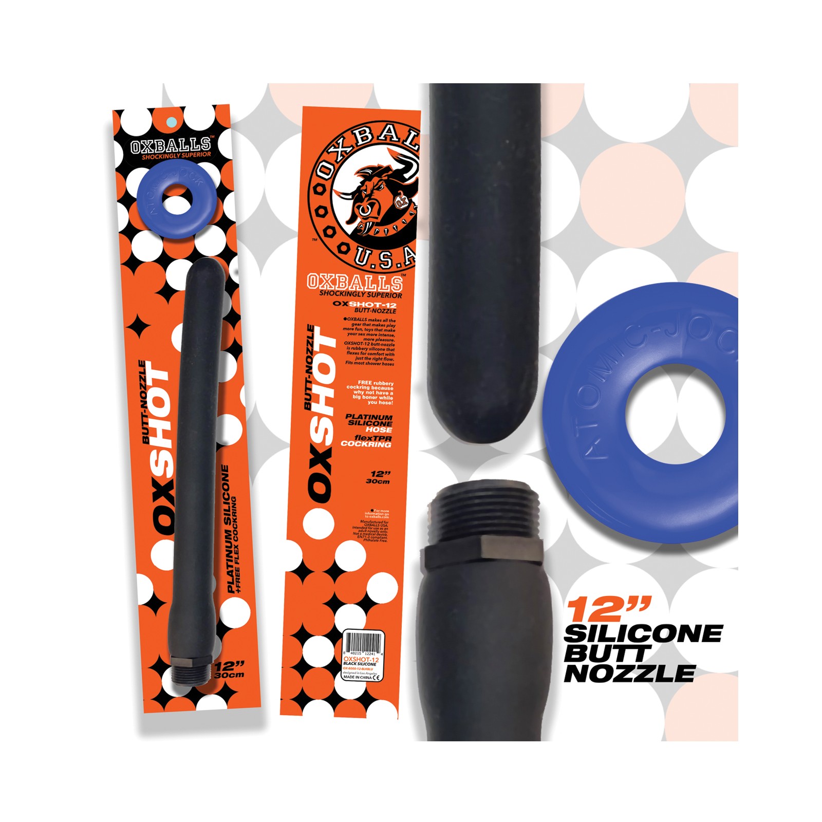 Boquilla de Silicona Oxballs Oxshot de 12" Negro/Azul Boquilla de Silicona Oxballs Oxshot de 12" Negro/Azul