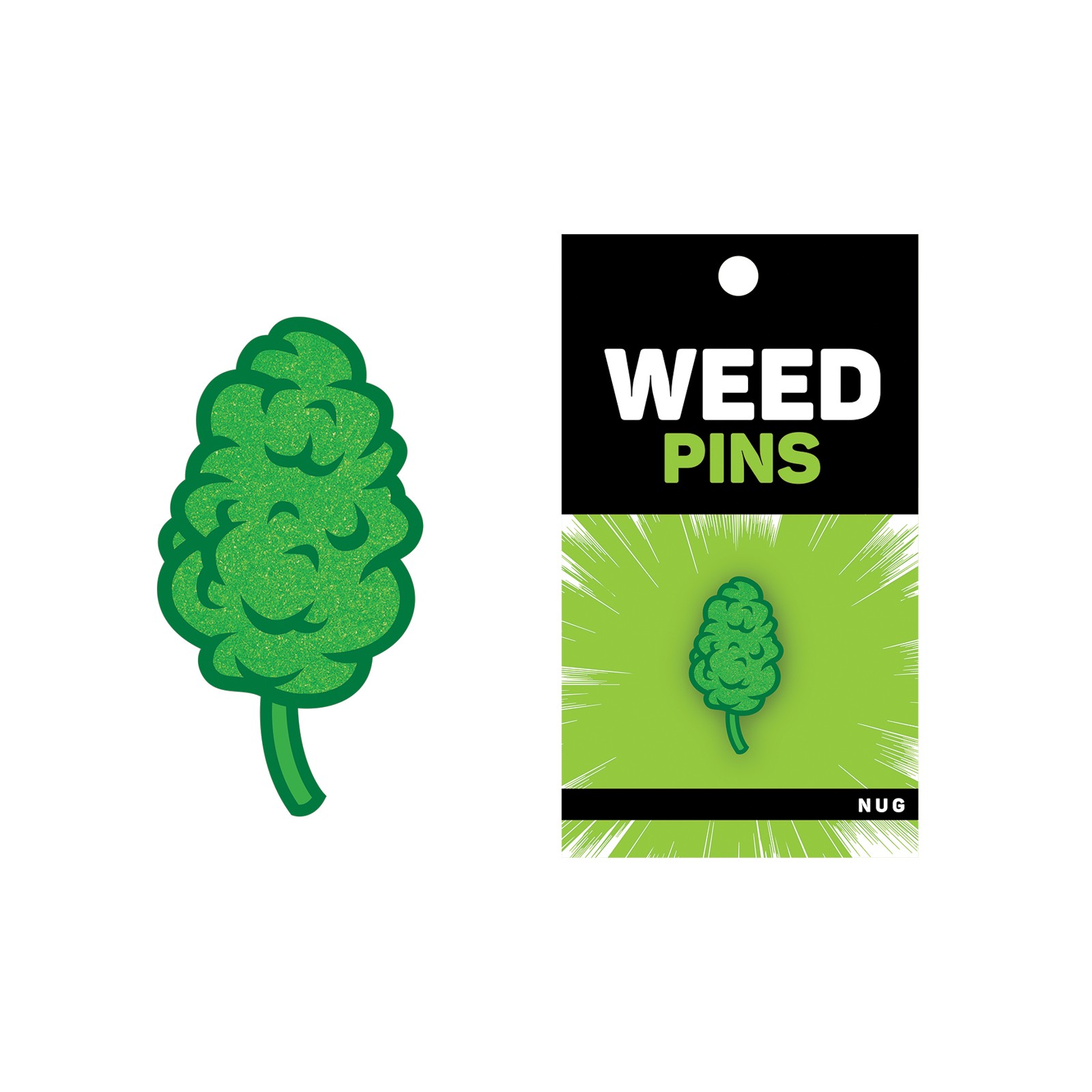 Wood Rocket Weed Nug Enamel Pin - Green Wood Rocket Weed Nug Enamel Pin - Green