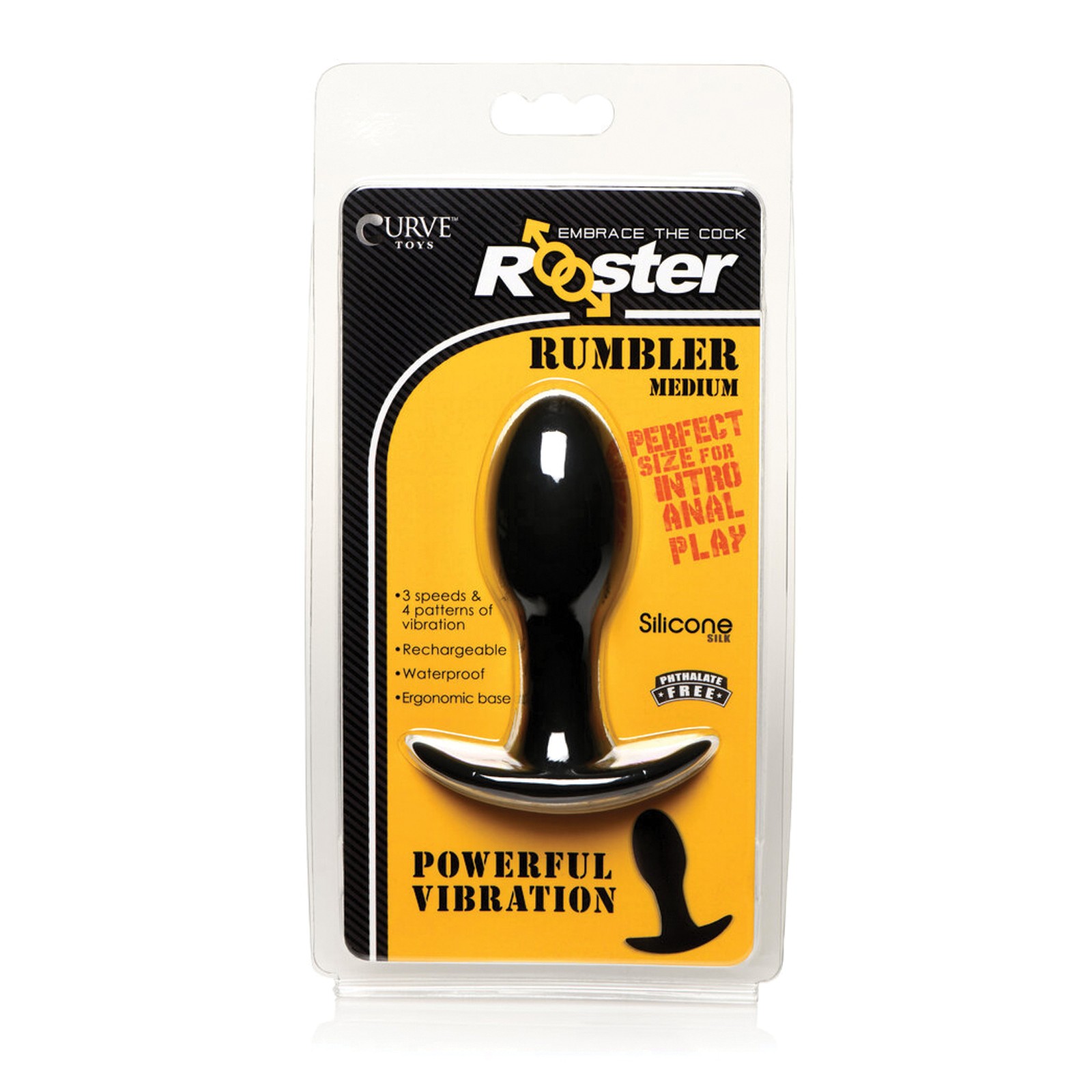 Plug Anal Vibrante Curve Toys Rooster Rumbler Medium Negro Plug Anal Vibrante Curve Toys Rooster Rumbler Medium Negro