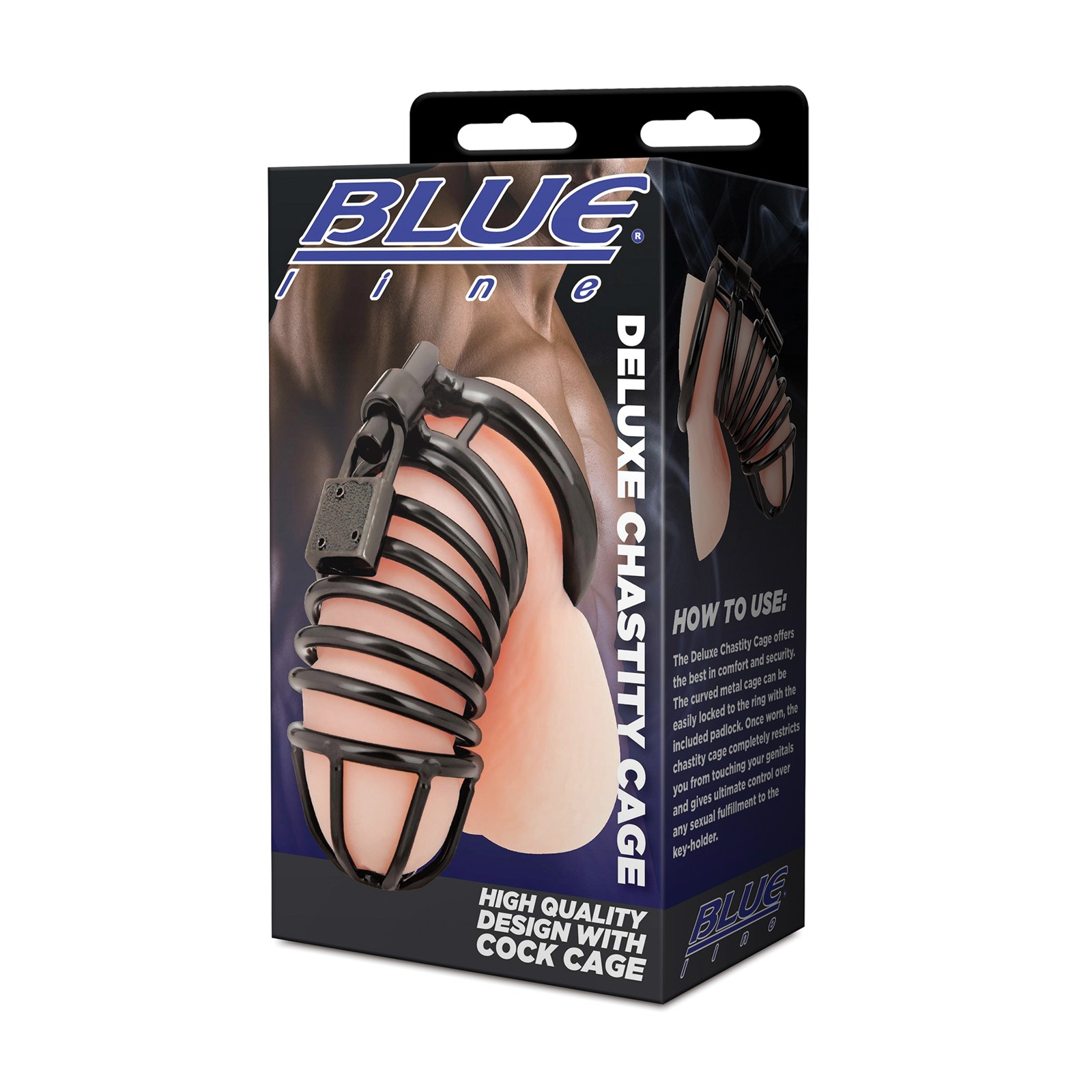 Blue Line Deluxe Chastity Cage - Black Blue Line Deluxe Chastity Cage - Black