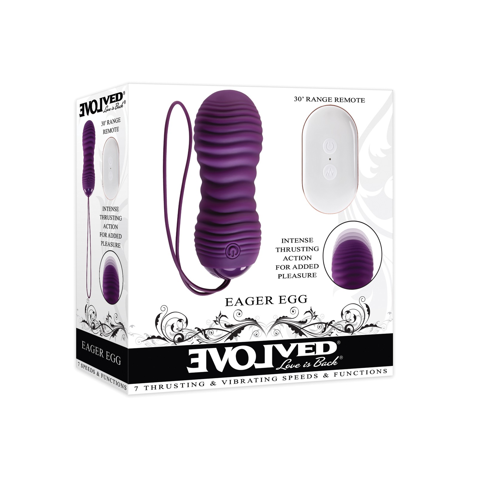 Evolved Eager Egg Vibrating Thrusting Remote - Purple Evolved Eager Egg Vibrating Thrusting Remote - Purple
