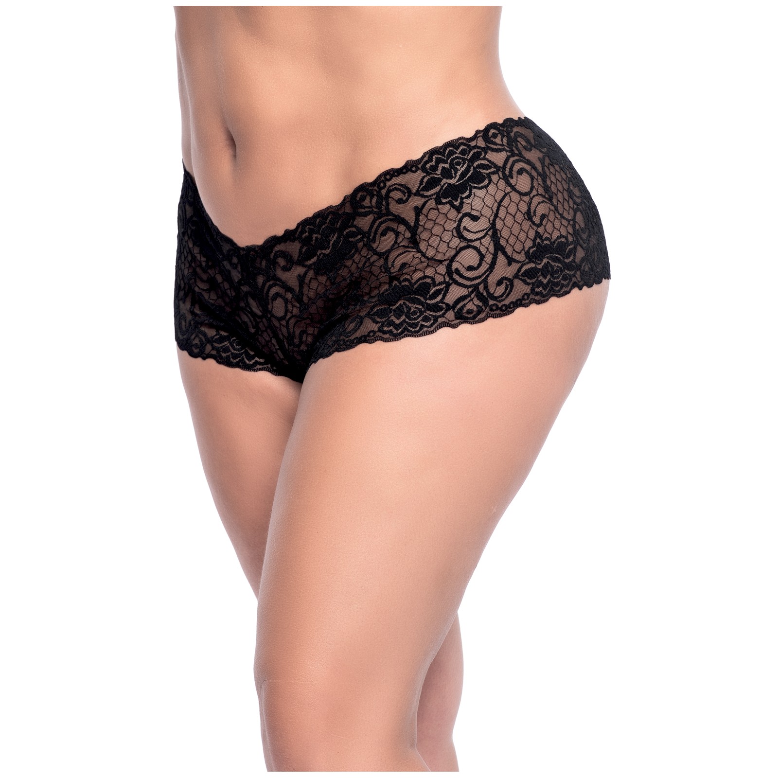Shorts de Encaje Negro para Ajuste Cómodo 2X 3X Shorts de Encaje Negro para Ajuste Cómodo 2X 3X