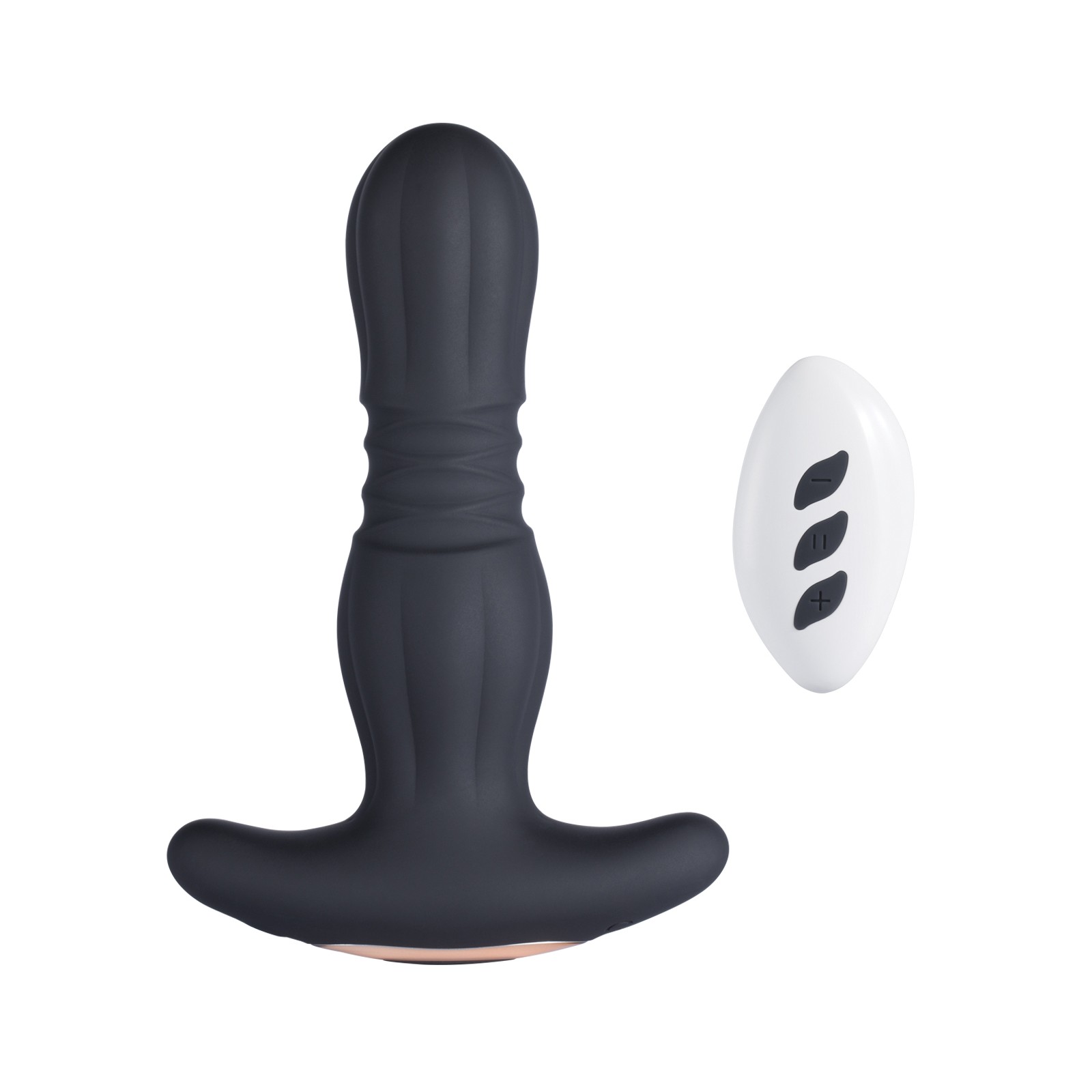 Agas Thrusting Butt Plug with Remote Control Black Agas Thrusting Butt Plug with Remote Control Black