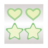 Peekaboos Glow in the Dark Hearts and Stars Green
