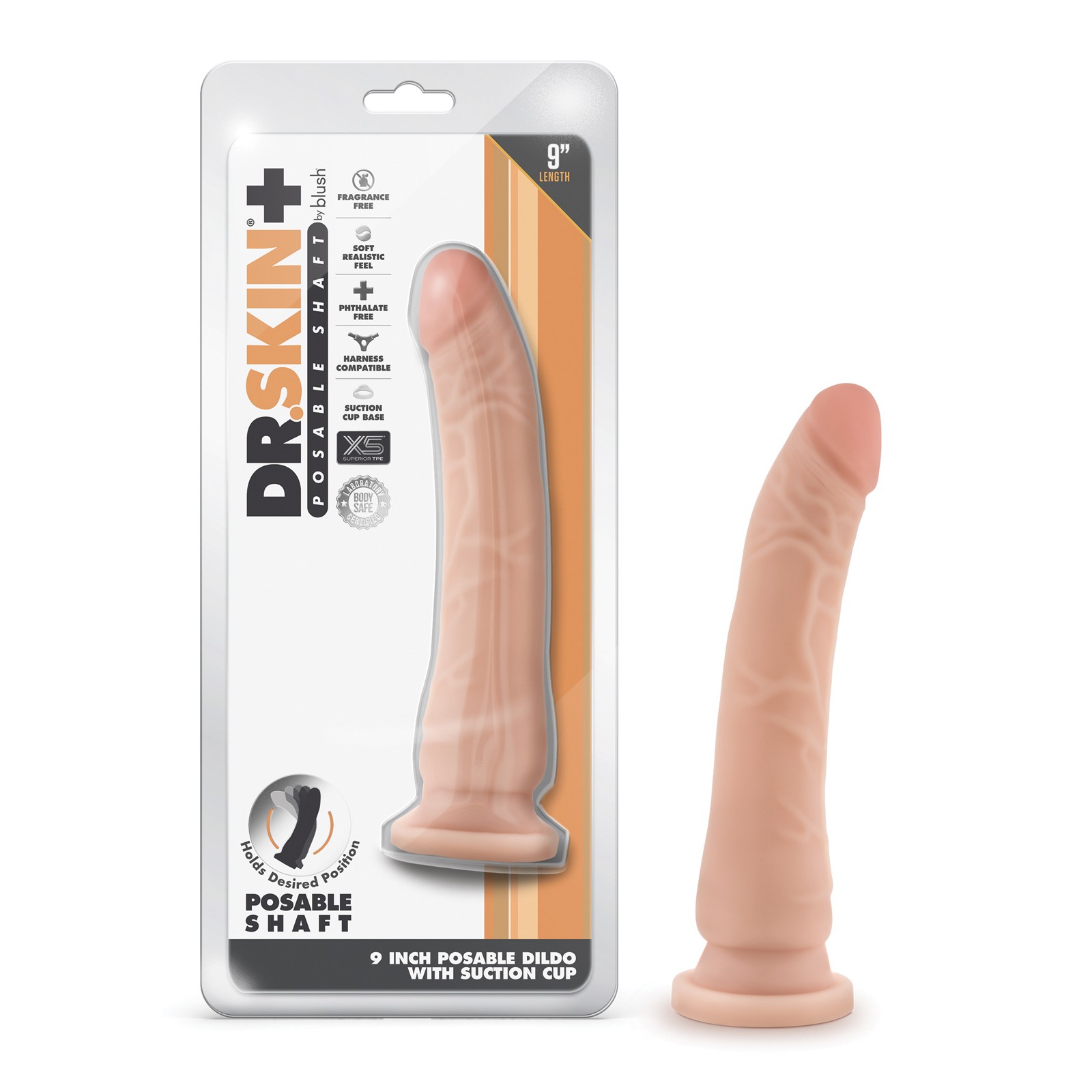 Dr. Skin Plus 9" Posable Dildo for Realistic Pleasure Dr. Skin Plus 9" Posable Dildo for Realistic Pleasure