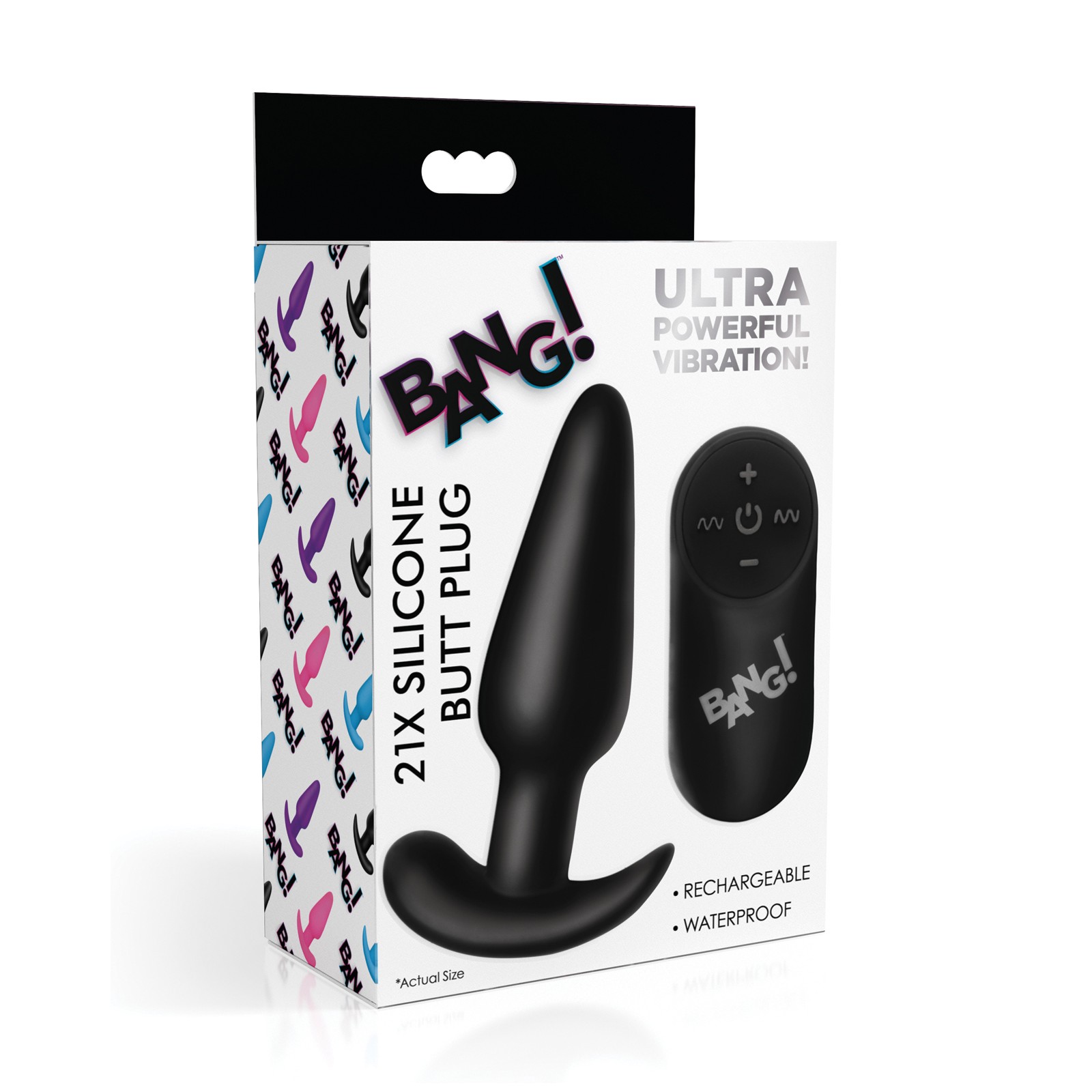 Bang Plug Anal Vibrante de Silicona Negro Bang Plug Anal Vibrante de Silicona Negro