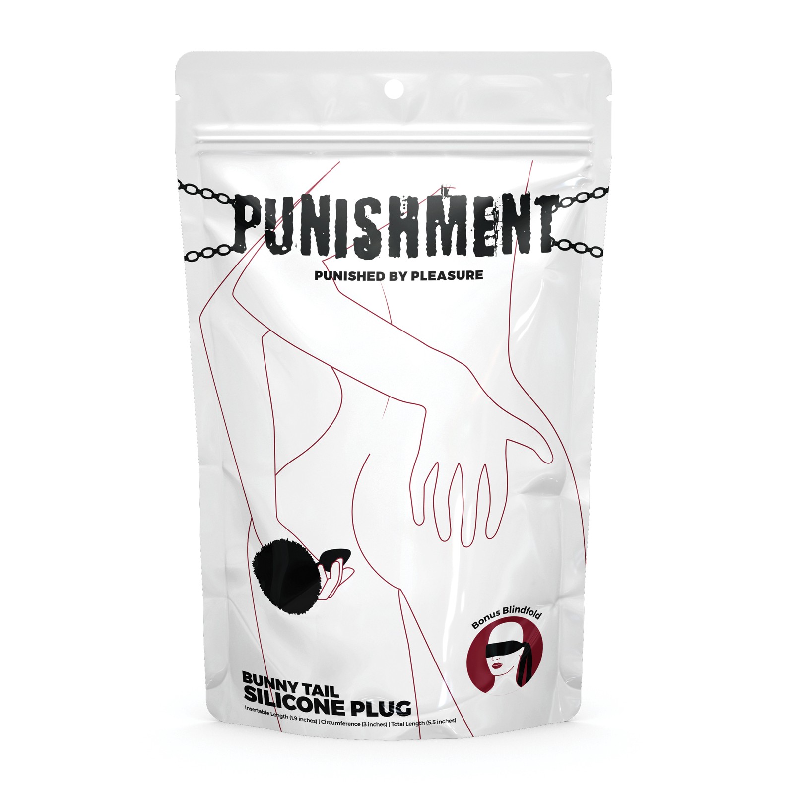 Plug Anal Cola de Conejo de Castigo - Negro Plug Anal Cola de Conejo de Castigo - Negro