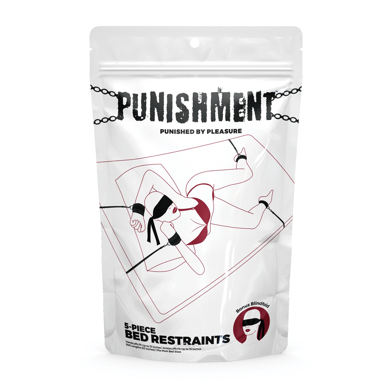 Kit de Restricción para Cama Punishment de 5 Piezas para Aventuras Sensuales Kit de Restricción para Cama Punishment de 5 Piezas para Aventuras Sensuales