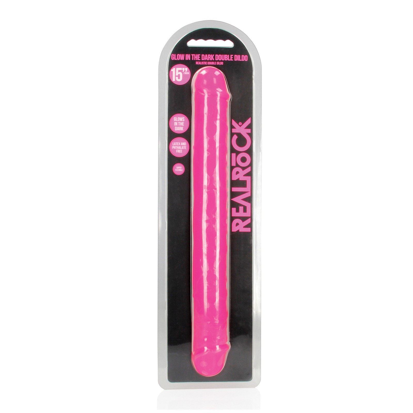 Shots RealRock 15 Inch Glow-in-the-Dark Double Dong Shots RealRock 15 Inch Glow-in-the-Dark Double Dong