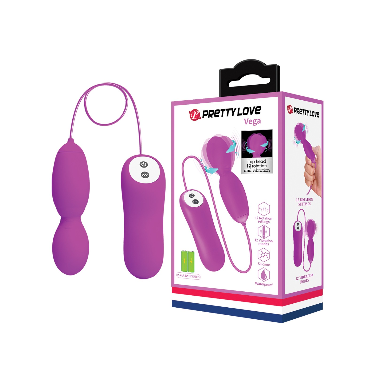Varita Mini Pretty Love Vega Cabeza Rotativa Fucsia Varita Mini Pretty Love Vega Cabeza Rotativa Fucsia