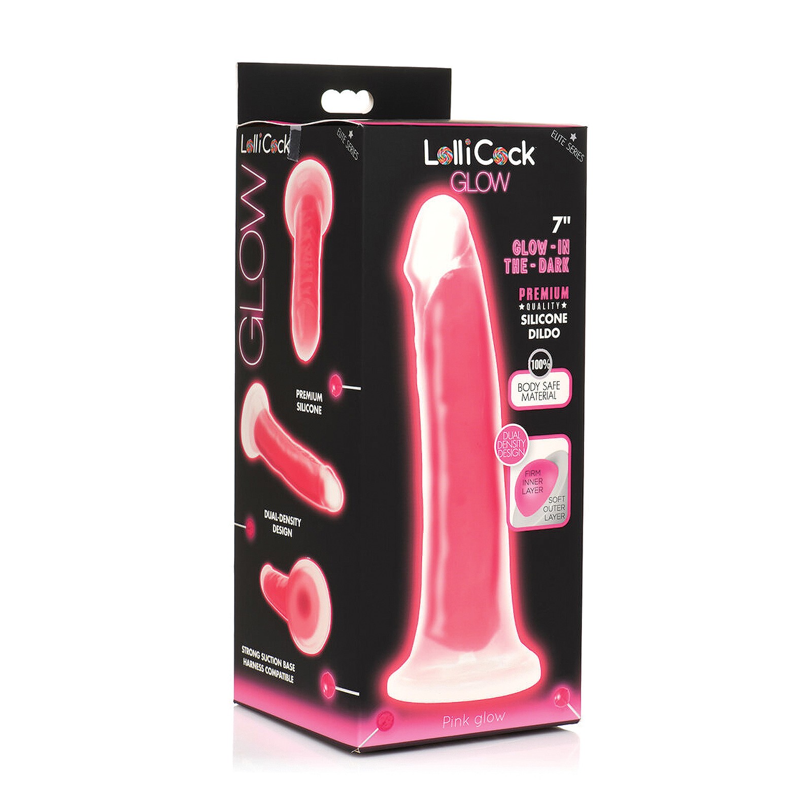 Curve Toys Lollicock Dildo de 7 Pulgadas que Brilla en la Oscuridad Rosa Curve Toys Lollicock Dildo de 7 Pulgadas que Brilla en la Oscuridad Rosa
