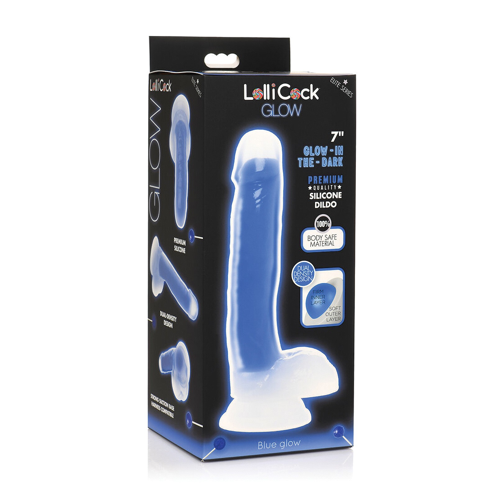 Curve Toys Lollicock Dildo de 7" que Brilla en la Oscuridad - Azul Curve Toys Lollicock Dildo de 7" que Brilla en la Oscuridad - Azul