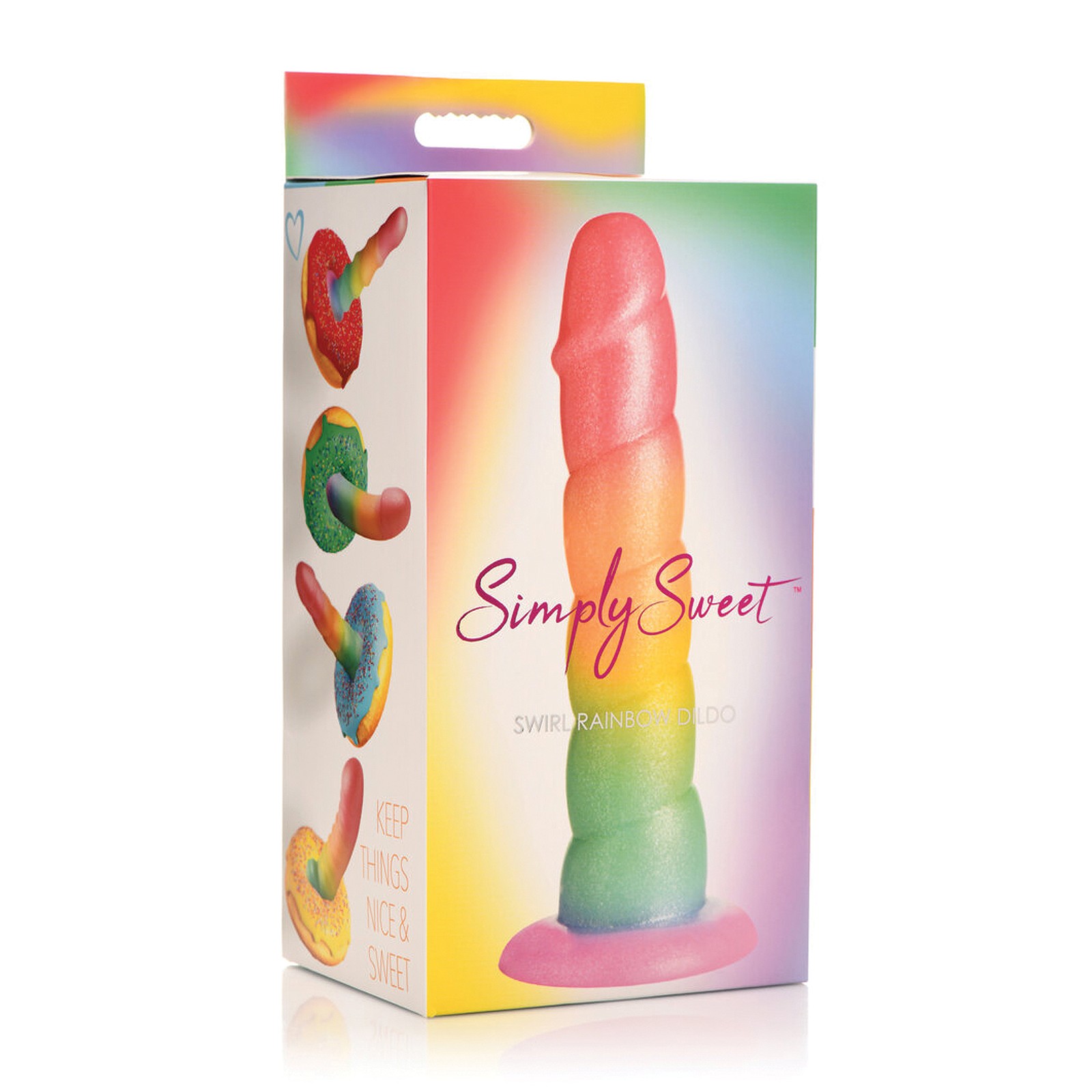 Curve Toys Simply Sweet 6.5 Inch Swirl Rainbow Dildo Curve Toys Simply Sweet 6.5 Inch Swirl Rainbow Dildo