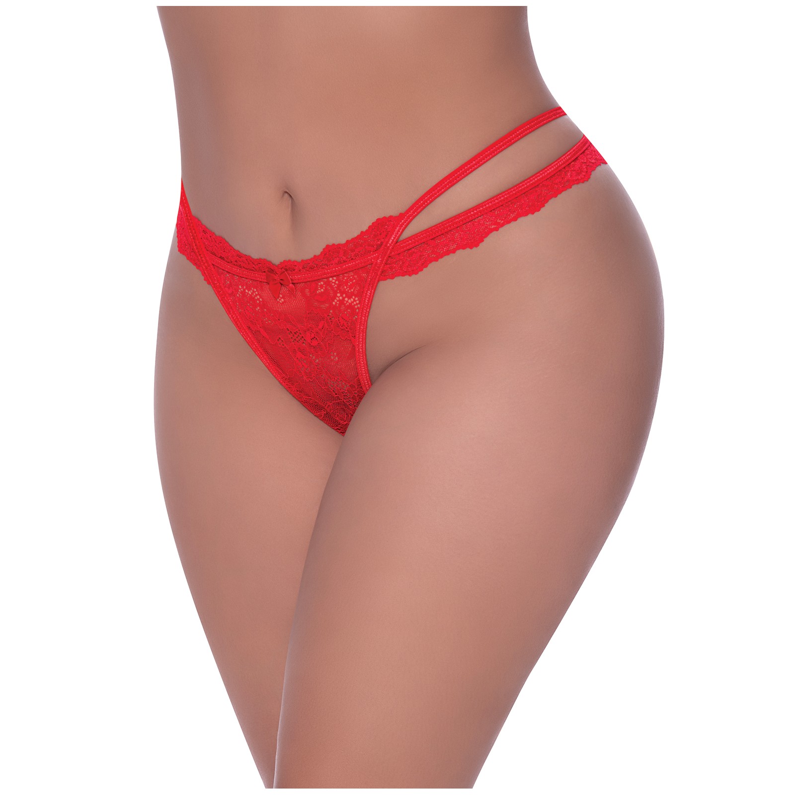 Ooh La Lace Cross Strap Tanga Panty - Red QN Ooh La Lace Cross Strap Tanga Panty - Red QN