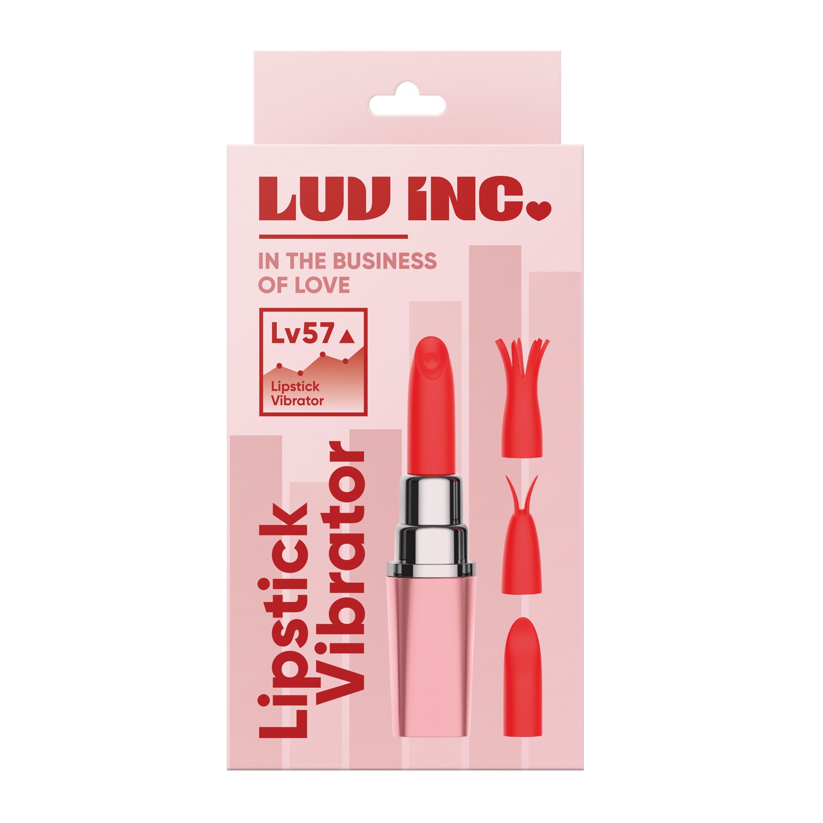 Vibrador Luv Inc. Lipstick con 4 Cabezas Vibrador Luv Inc. Lipstick con 4 Cabezas