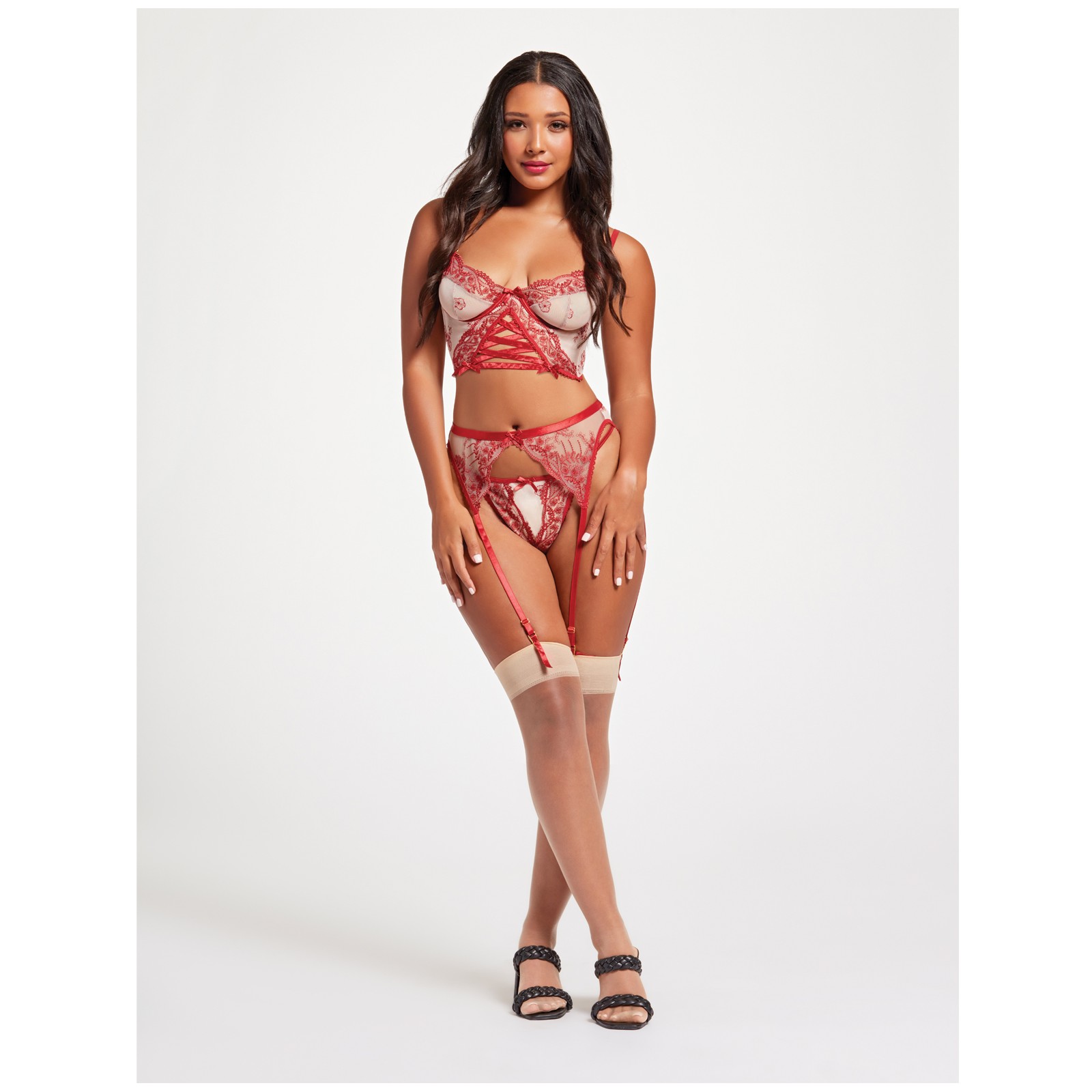 Conjunto de Bustier de Malla Transparente - Sexy y Elegante Conjunto de Bustier de Malla Transparente - Sexy y Elegante