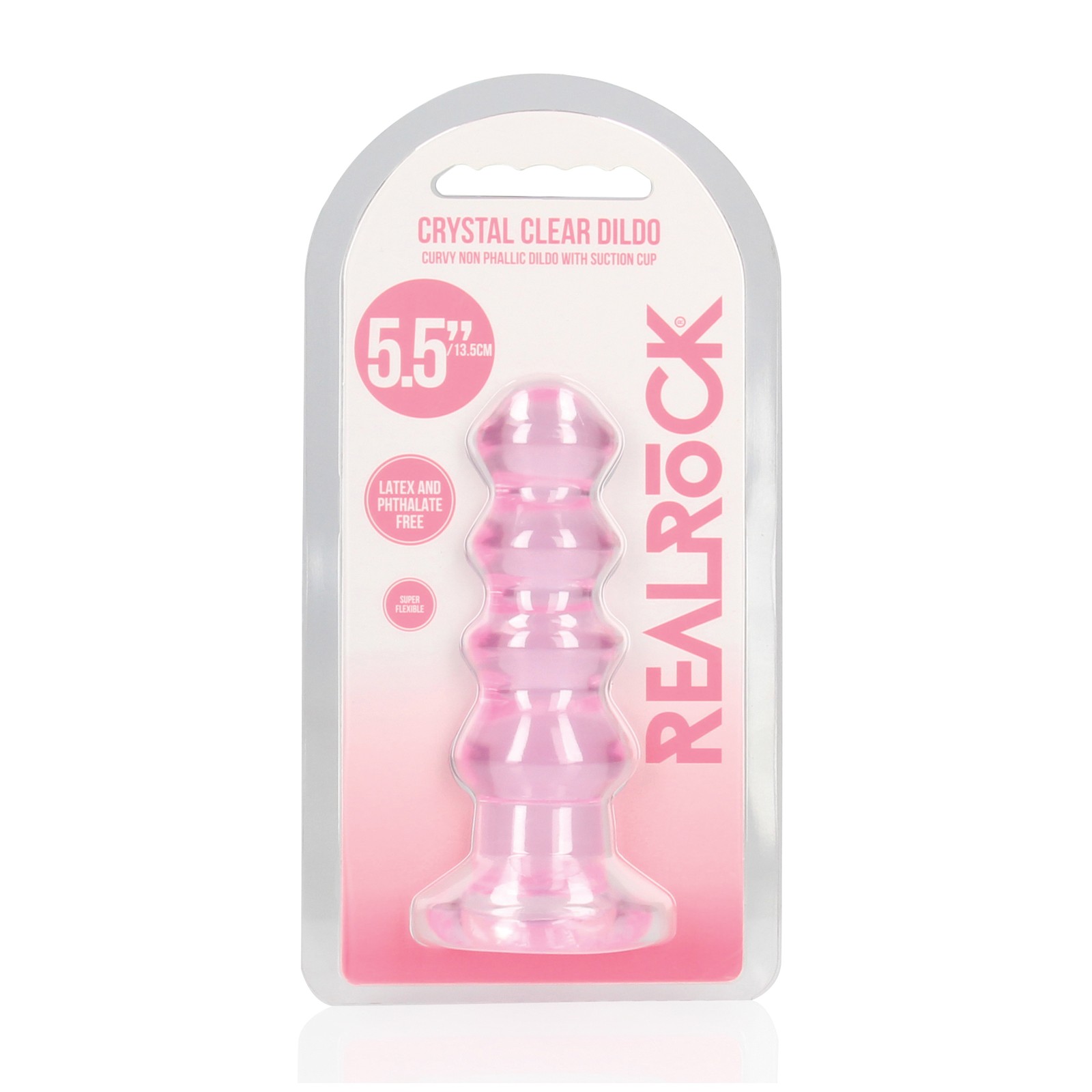 Dildo/Plug Anal Curvy Crystal Clear - Rosa Dildo/Plug Anal Curvy Crystal Clear - Rosa