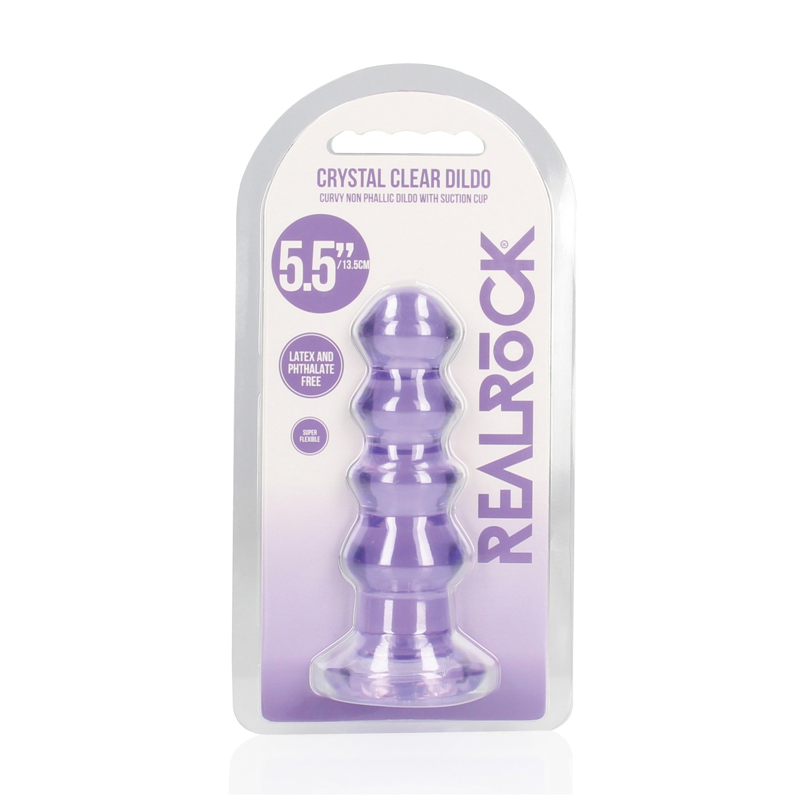 Shots RealRock Crystal Clear 5.5" Dildo/Butt Plug - Purple Shots RealRock Crystal Clear 5.5" Dildo/Butt Plug - Purple