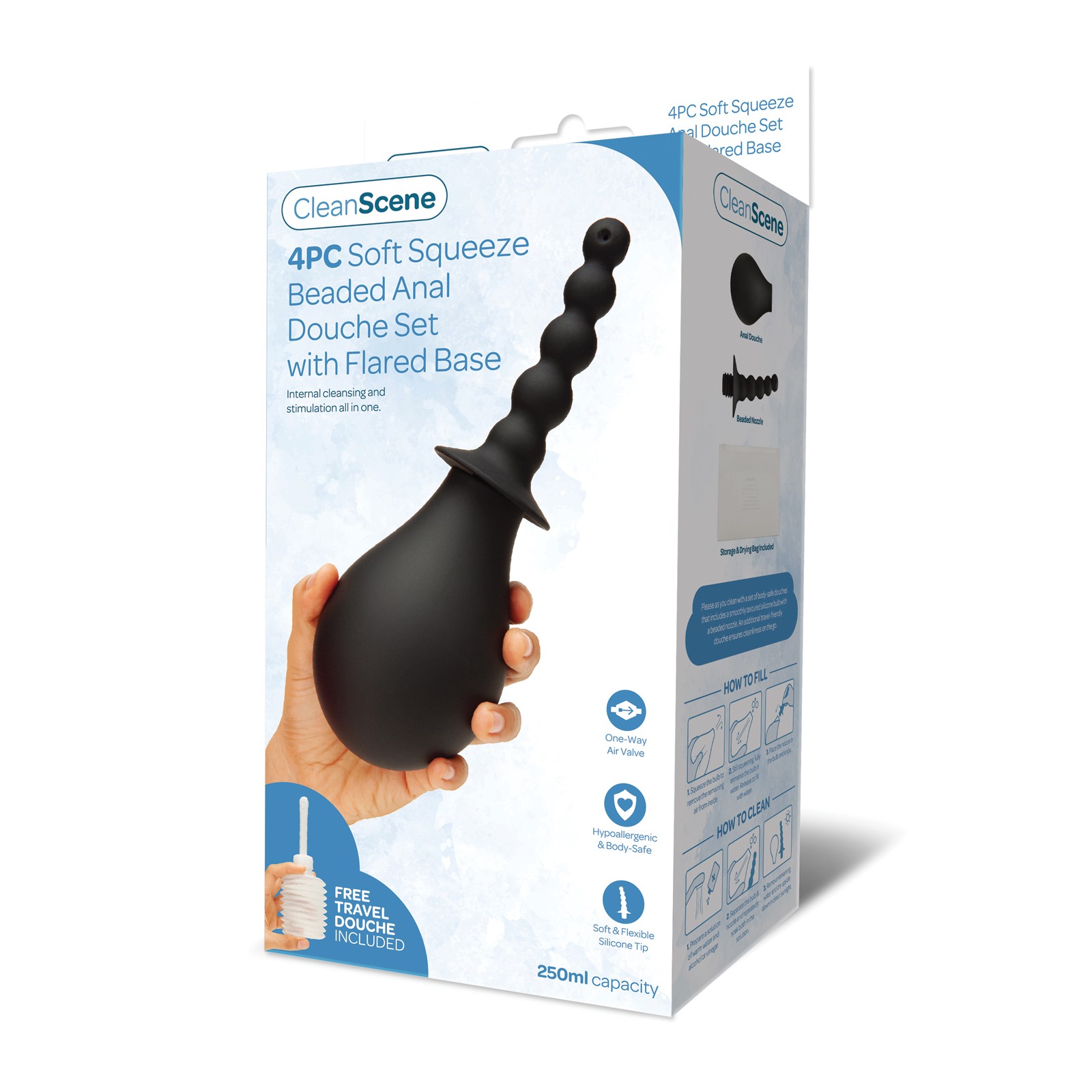 Set de Douche Anal con Perlas CleanScene 4 Pcs Set de Douche Anal con Perlas CleanScene 4 Pcs