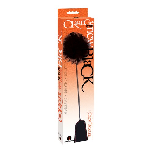The 9's Orange Riding Crop and Feather
