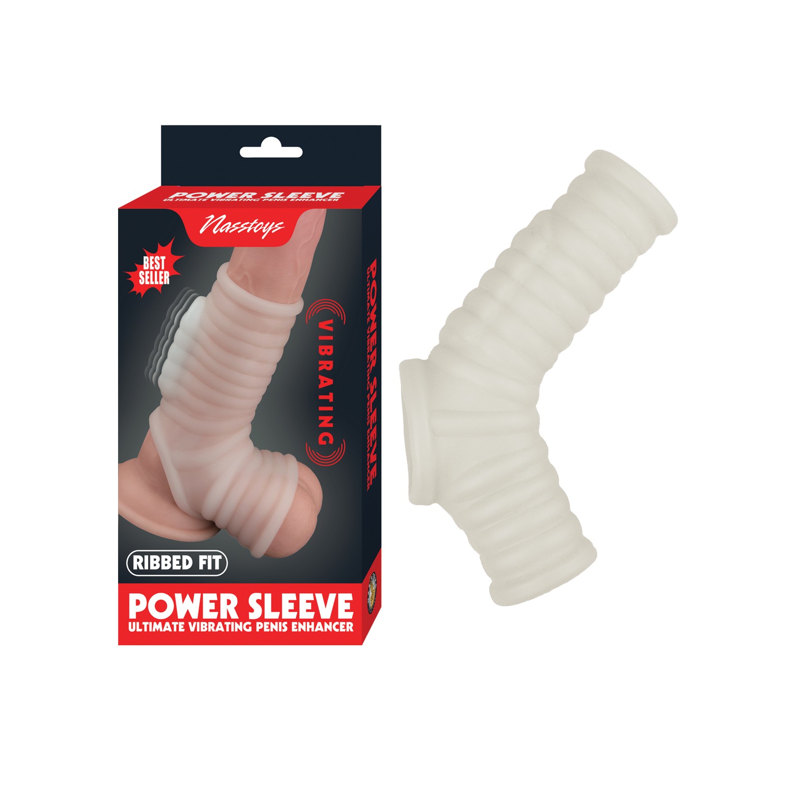 Funda Vibradora Power Sleve Ajuste Estriado Blanca Funda Vibradora Power Sleve Ajuste Estriado Blanca