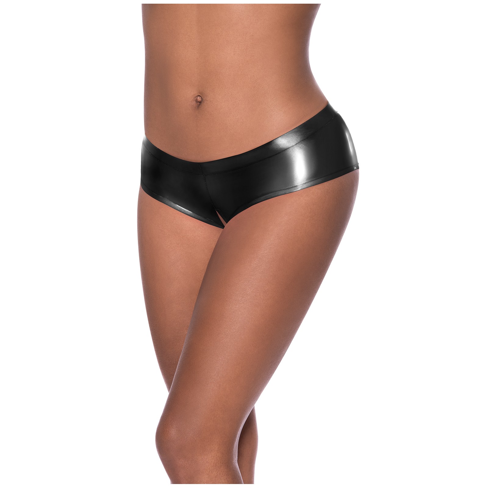 Shorts de Cintura Baja Club Candy con Abertura Negro L/XL Shorts de Cintura Baja Club Candy con Abertura Negro L/XL