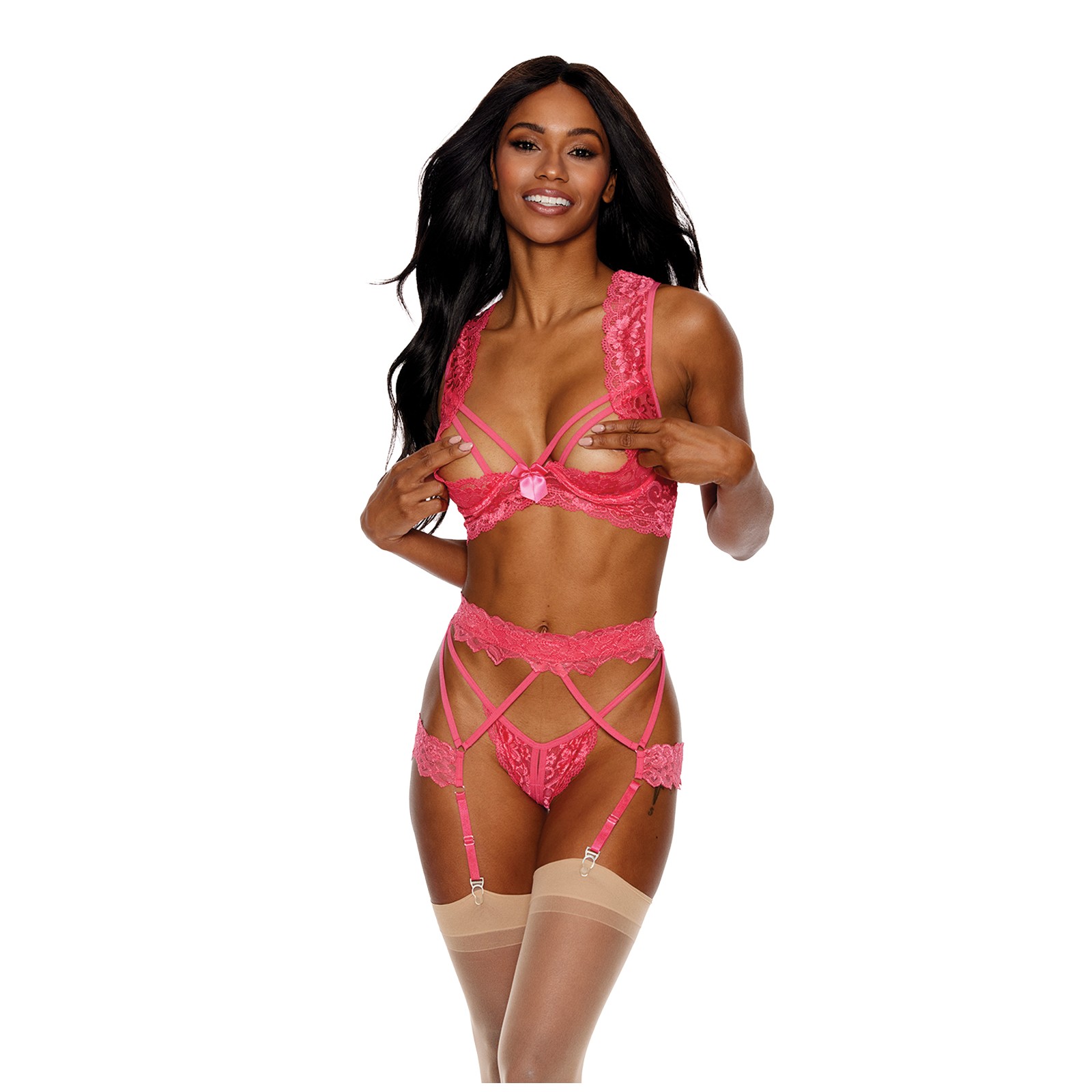 Conjunto de Sujetador Peek a Boo de Encaje para Noches Seductoras Conjunto de Sujetador Peek a Boo de Encaje para Noches Seductoras