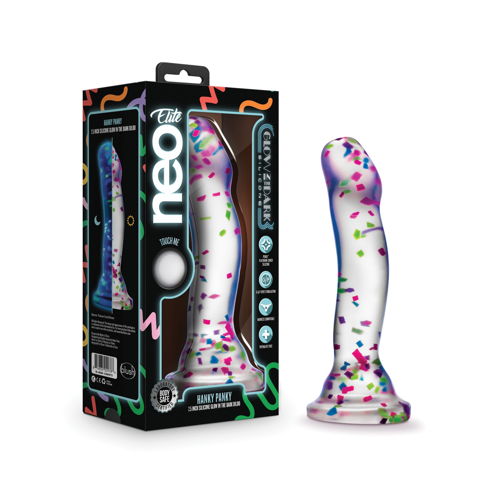 Hanky Panky Glow in Dark Confetti Dildo Hanky Panky Glow in Dark Confetti Dildo