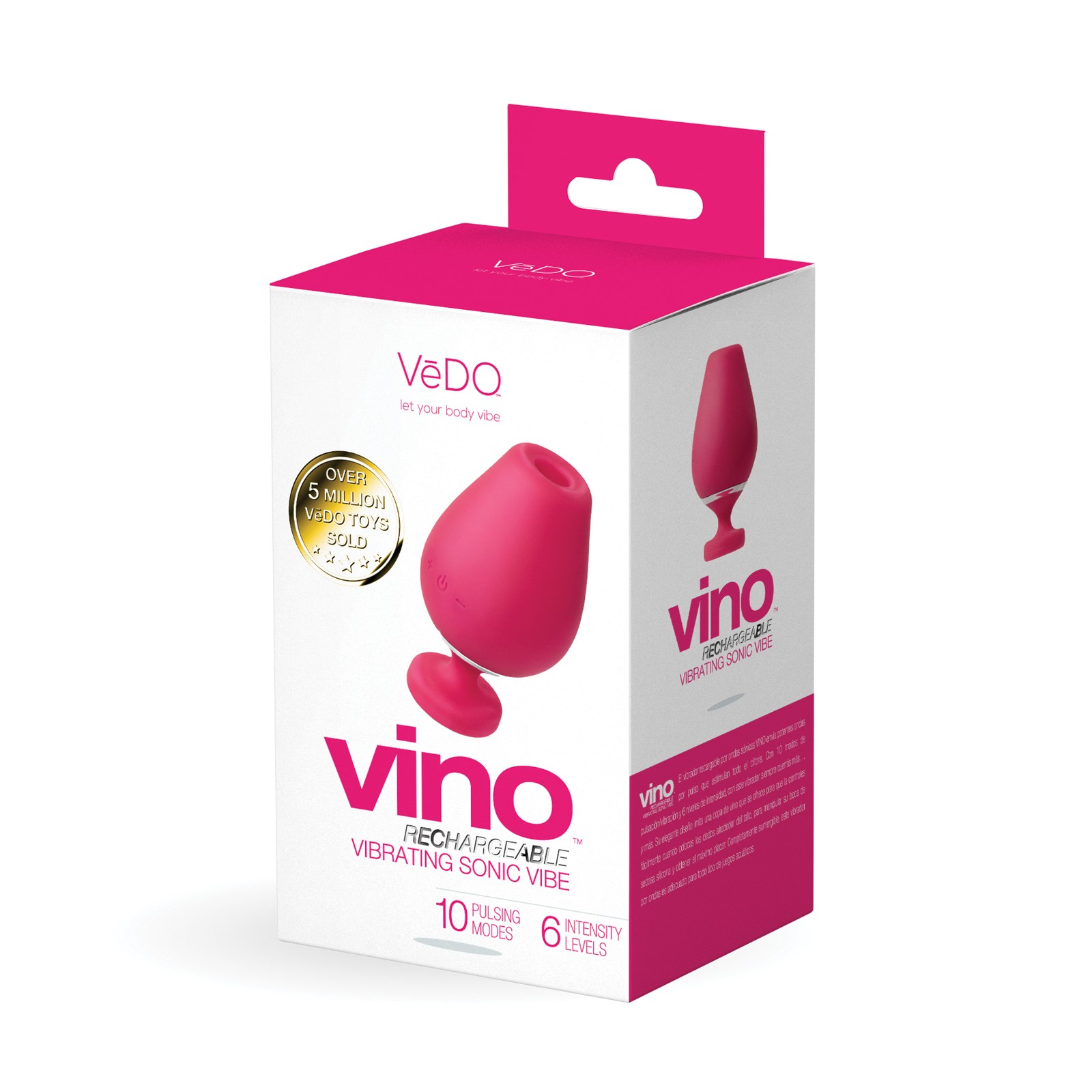 VeDO Vino Vibrador Sónico Recargable Rosa VeDO Vino Vibrador Sónico Recargable Rosa
