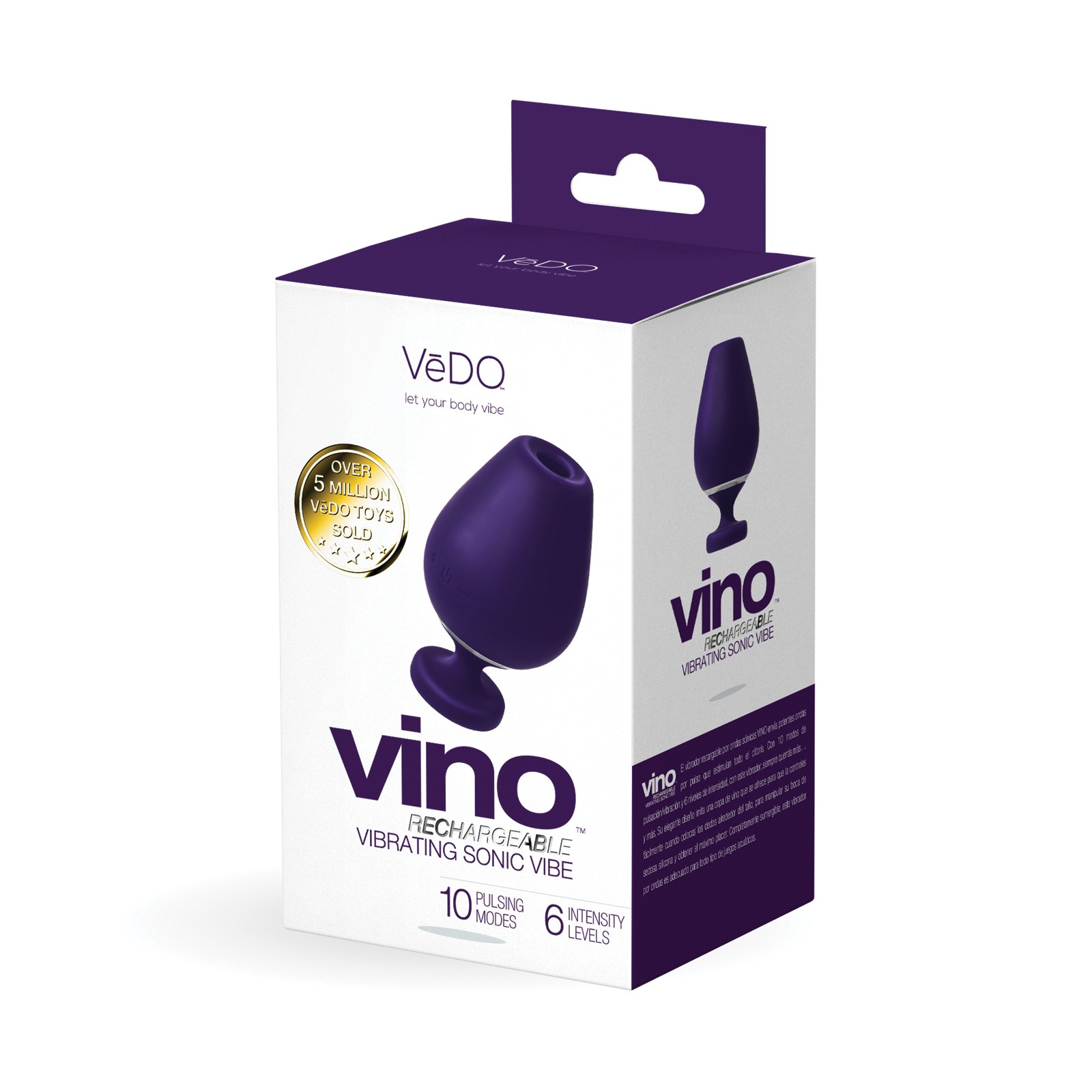 VeDO Vino Vibrador Sónico Recargable Púrpura - Estimulación Clitorial Definitiva VeDO Vino Vibrador Sónico Recargable Púrpura - Estimulación Clitorial Definitiva